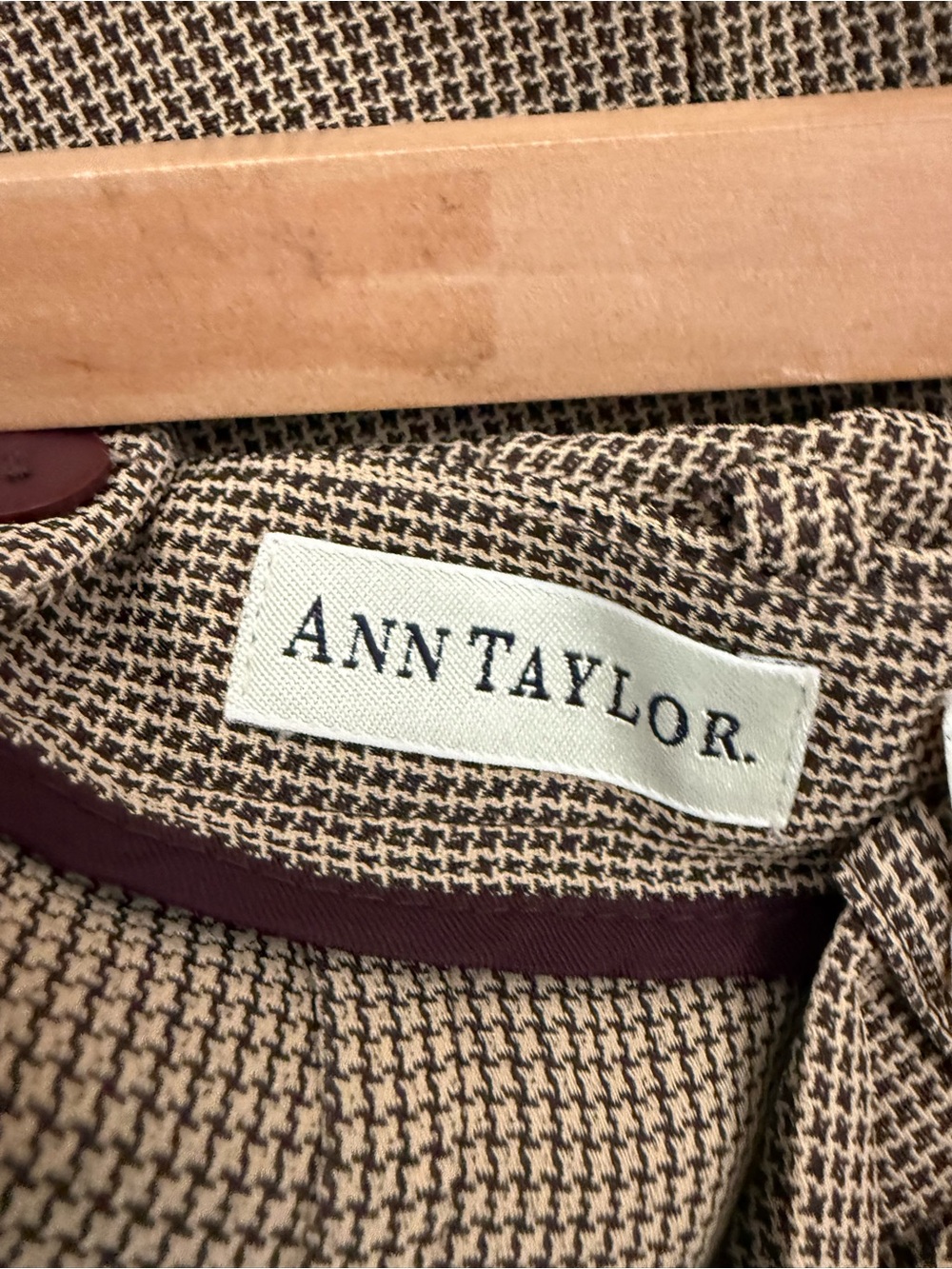 Ann Taylor Houndstooth Pant Suit Set Vest & Wide Leg Pants Size 8 Career Wear - Picture 11 of 12